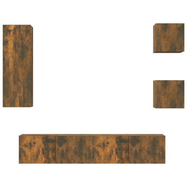 vidaXL TV Cabinet Set Set of 5 Smoked oak Engineered wood Medium