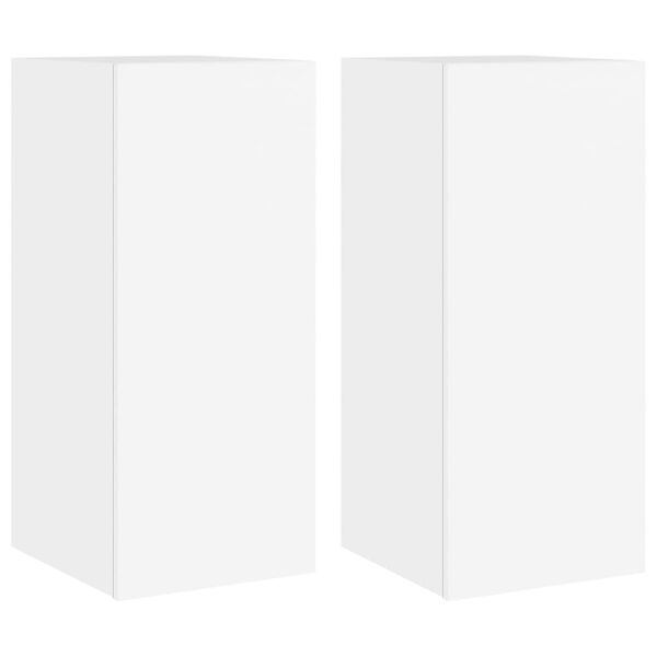vidaXL TV Wall Cabinet Set of 2 White Engineered Wood Small