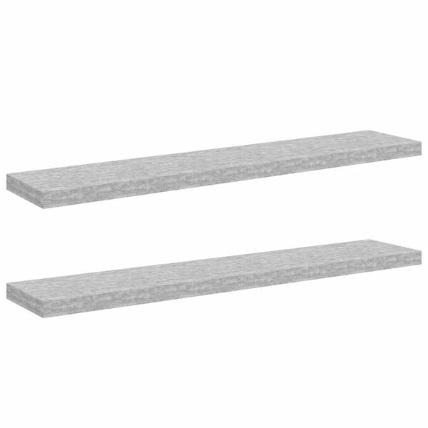 vidaXL Wall Shelf Set of 2 Concrete grey Honeycomb MDF, metal