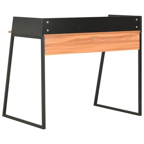 vidaXL Desk Black and Brown Engineered wood and powder-coated steel