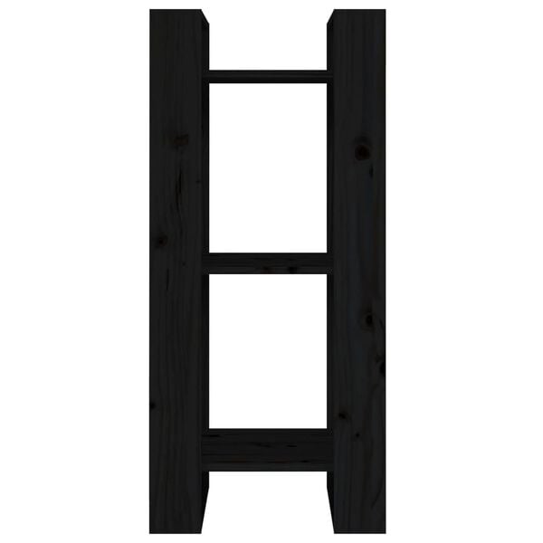 vidaXL Book Cabinet Black Solid pine wood Compact Book Cabinet