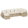 vidaXL Garden Sofa Set Beige with cream white cushions