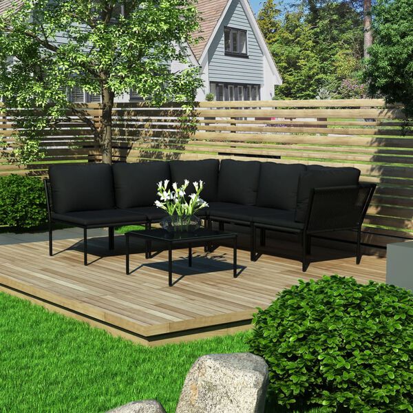 vidaXL Garden Lounge Set Black and Anthracite