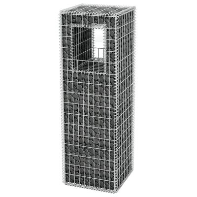 vidaXL Gabion Basket Post/Planter Steel 19.7"x19.7"x63"