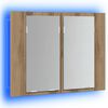 vidaXL LED Mirror Cabinet Artisan Oak Engineered wood, glass