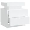 vidaXL Bedside Cabinet White Engineered wood 17.7 x 13.8 x 20.5 in