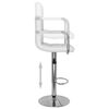 vidaXL Bar Stool Set of 2 White Chromed steel, faux leather Adjustable