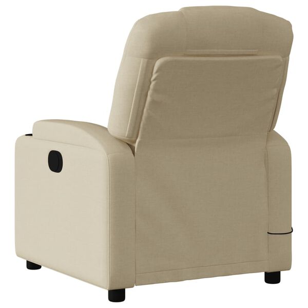 vidaXL Recliner Chair Cream Fabric Medium Adjustable Armrests