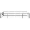 vidaXL Dog Kennel Black Steel Large Durable Dog Kennel Rectangular