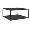 vidaXL Coffee Table Black Tempered glass, powder-coated steel