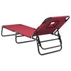 vidaXL Sun Lounger Red Oxford Fabric Standard Foldable