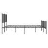 vidaXL Bed Frame Black Powder-Coated Steel 55 x 79 in Bed Frame