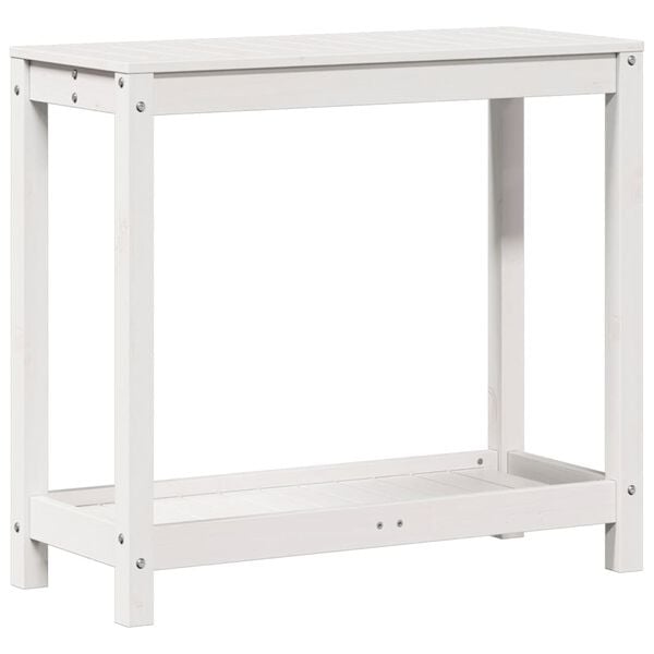 vidaXL Potting Table White Solid pine wood 32.5 x 13.8 x 29.5 in