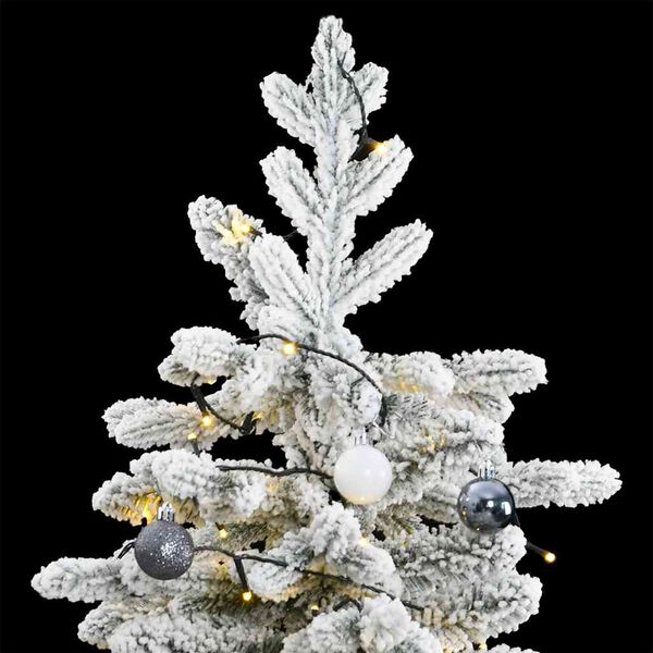 vidaXL Artificial Hinged Christmas Tree Green and white PVC, PE, Iron