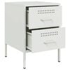 vidaXL Bedside Cabinet White Steel Medium Bedside Cabinet Rectangular