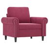vidaXL Sofa Chair with Footstool Wine Red 23.6" Velvet