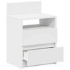 vidaXL Bedside Cabinet Set of 2 White Engineered wood Standard