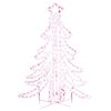 vidaXL Christmas Tree Figure Warm White PVC, Steel Medium Foldable