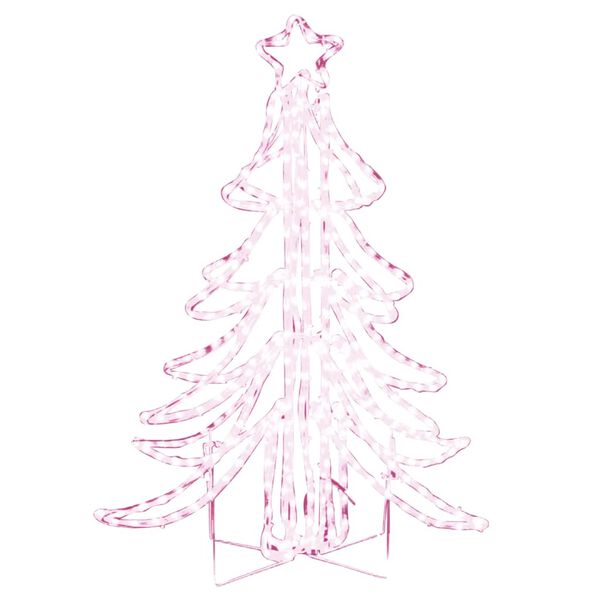vidaXL Christmas Tree Figure Warm White PVC, Steel Medium Foldable