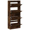 vidaXL Shoe Cabinet Smoked Oak Engineered wood 73.8 in tall Shoe Cabinet
