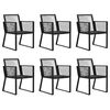 vidaXL 7 Piece Patio Dining Set PVC Rattan Black