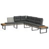 vidaXL Garden Sofa Set Grey, Dark Grey Poly Rattan Large