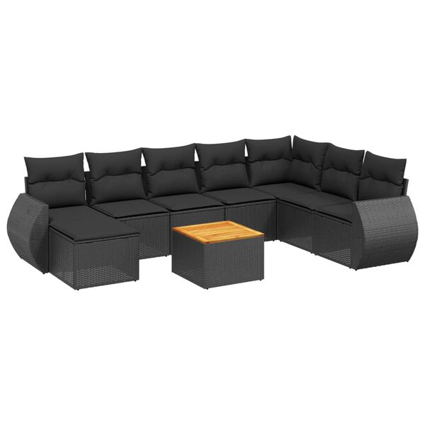 vidaXL Garden Sofa Set Black