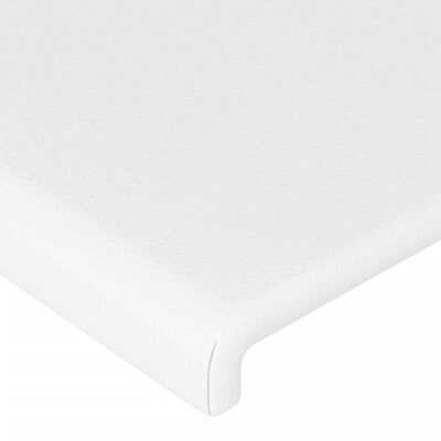 vidaXL LED Headboard White 39.4"x2"x46.5"/50.4" Faux Leather