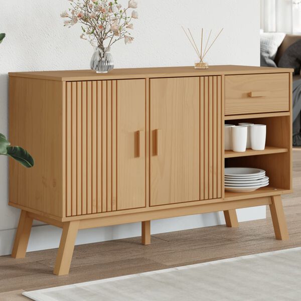 vidaXL Sideboard Brown Solid pine wood Medium Sideboard Rectangular