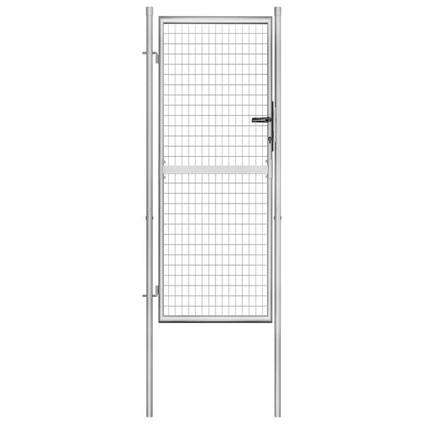 vidaXL Garden Gate Galvanised Steel 39.4x78.7" Silver