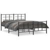 vidaXL Metal Bed Frame without Mattress with Footboard Black 63"x78.7"