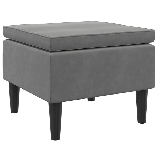 vidaXL Stool Dark Grey Velvet (100% polyester), Rubberwood, Foam Compact