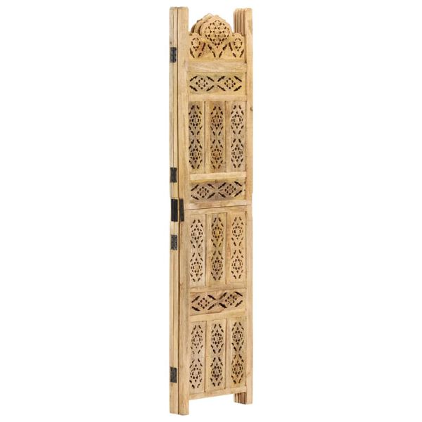 vidaXL Hand carved 3-Panel Room Divider 47.2"x65" Solid Mango Wood