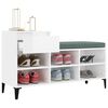 vidaXL Shoe Cabinet High gloss white Engineered wood Medium Shoe Cabinet