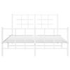 vidaXL Bed Frame White Powder-coated Steel 55.1 x 74.8 in Bed Frame