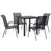 vidaXL Garden Dining Set Black and Dark Grey