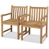 vidaXL Outdoor Chair Set of 2 Brown Solid Teak Wood Standard Durable
