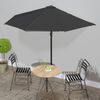 vidaXL Balcony Parasol Black Fabric, steel, aluminum 118.1x61.0x87.8 in