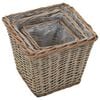 vidaXL Raised Bed Set of 3 Brown Wicker with PE lining Small Planters