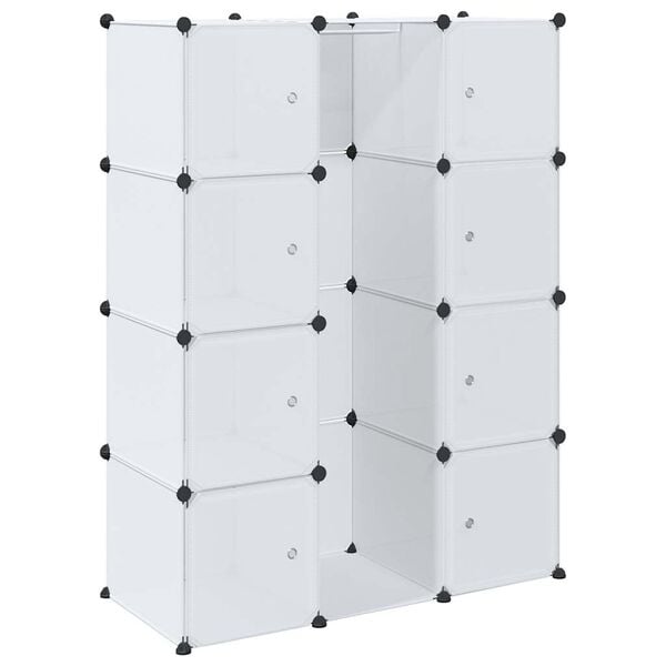 vidaXL Modular Storage White Plastic and chromed steel wire Medium