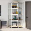 vidaXL 5-Layer Corner Shelf Silver Steel&Engineered Wood