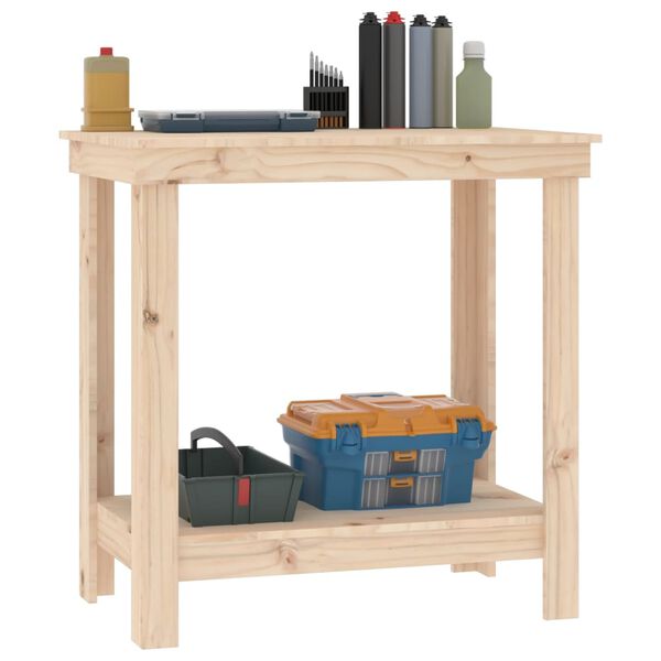 vidaXL Work Bench 31.5x19.7x31.5" Solid Wood Pine