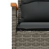 vidaXL 4 Piece Patio Sofa Set with Cushions Grey Poly Rattan