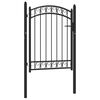 vidaXL Fence Gate with Arched Top Steel 39.4x49.2" Black