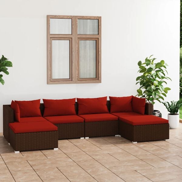 vidaXL Garden Lounge Set Brown, Cinnamon Red