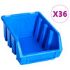 vidaXL 96 Piece Storage Bin Kit with Wall Panels Blue