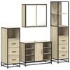vidaXL Bathroom Furniture Set Sonoma Oak Engineered Wood, Metal Medium