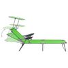 vidaXL Outdoor Sunbed Green Powder-coated steel and fabric