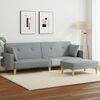vidaXL Sofa Bed Light Grey Fabric (100% polyester), wood, plastic 2-Seater