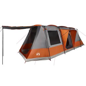 vidaXL Camping Tent Tunnel 4-Person Grey and Orange Waterproof